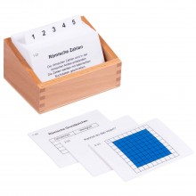 Kasten mit Aufgabenkarten für das Hunderterbrett mit römischen Ziffern