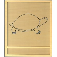 Holz-Puzzle - Schildkröte - mit Beschriftung - klein geschrieben