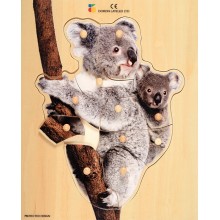 Holz-Puzzle - realistisch - Koala, Mutter mit Jungtier