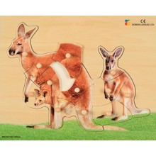 Holz-Puzzle - realistisch - Känguru, Mutter mit Jungtier