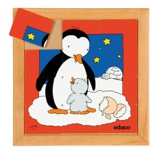 Animal puzzle mother + child - penguin