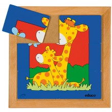Animal puzzle mother + child - giraffe