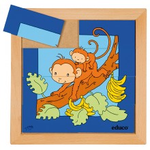 Animal puzzle mother + child - monkey