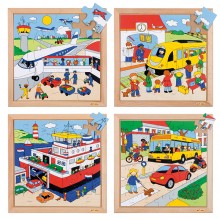 Transport puzzles - set of 4