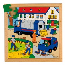 Street action puzzle - trash collection