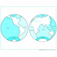 Kontrollkarte Ozeane: beschriftet - Englische Version