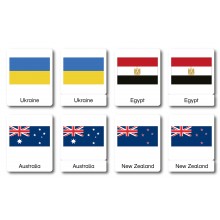 Flaggen der Welt - Klassifikationskarten - Englisch