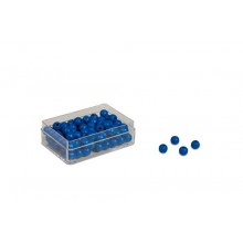 100 modrých perál v plastovej krabici